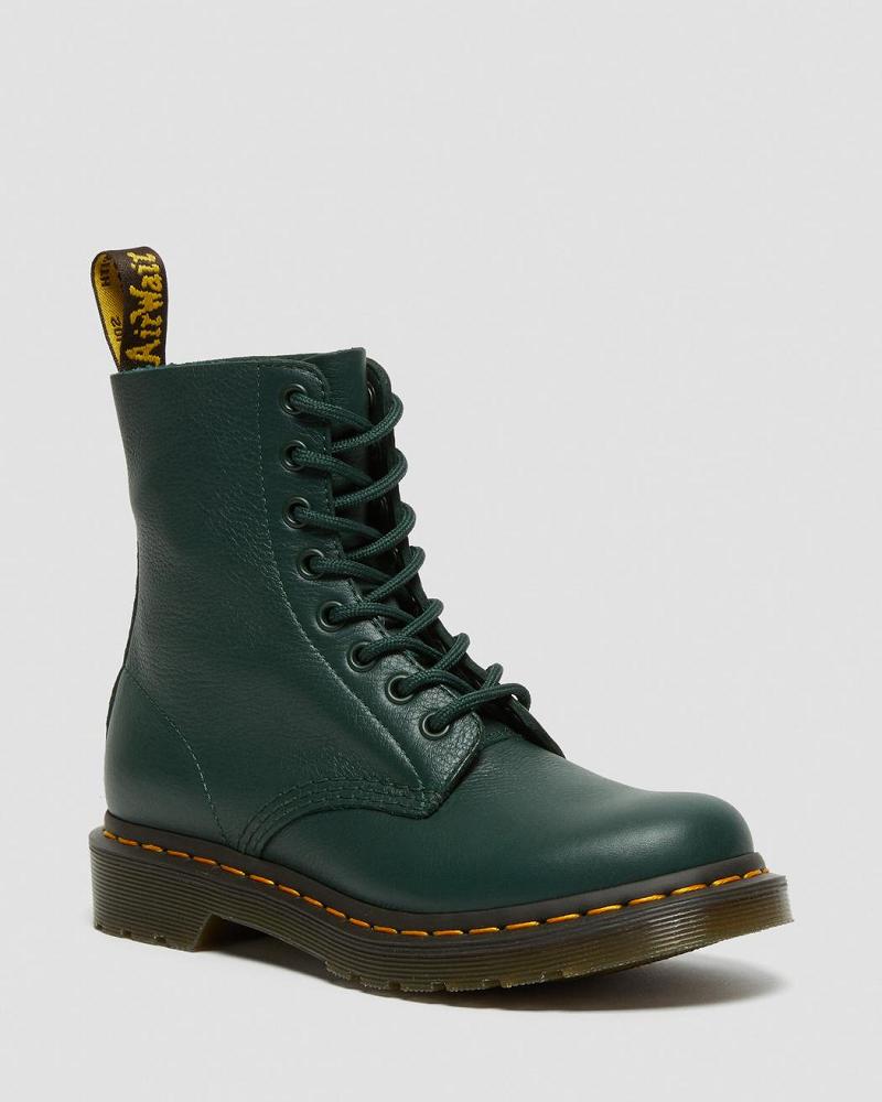 Women\'s Dr Martens 1460 Pascal Virginia Leather Ankle Boots Green | AU 17CTV